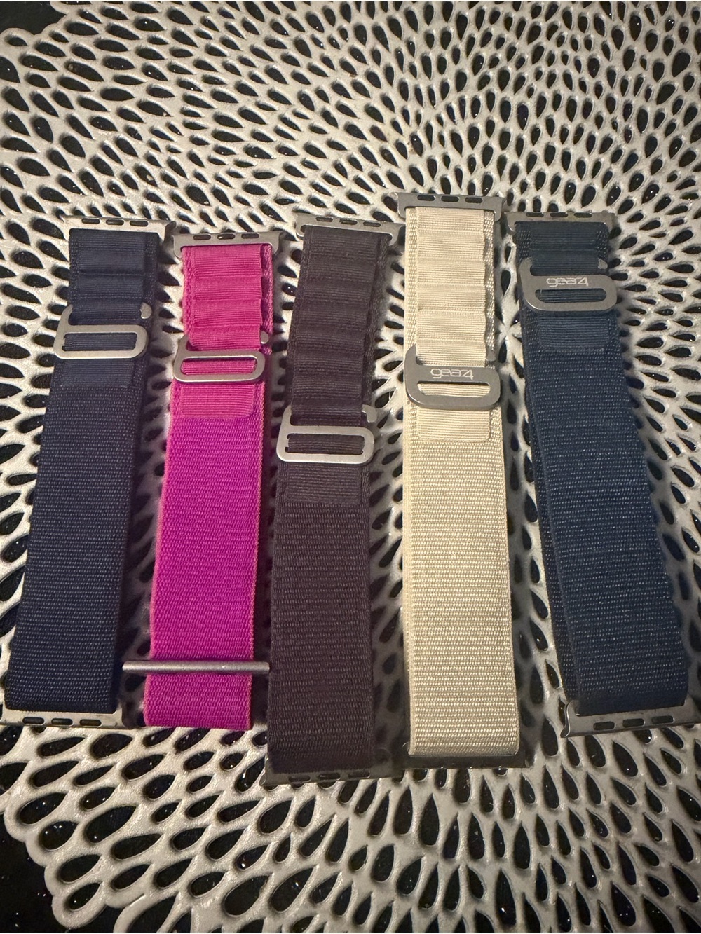 5-Pack Stretch Nylon Watch Bands with Metal Buckles - Assorted Colors